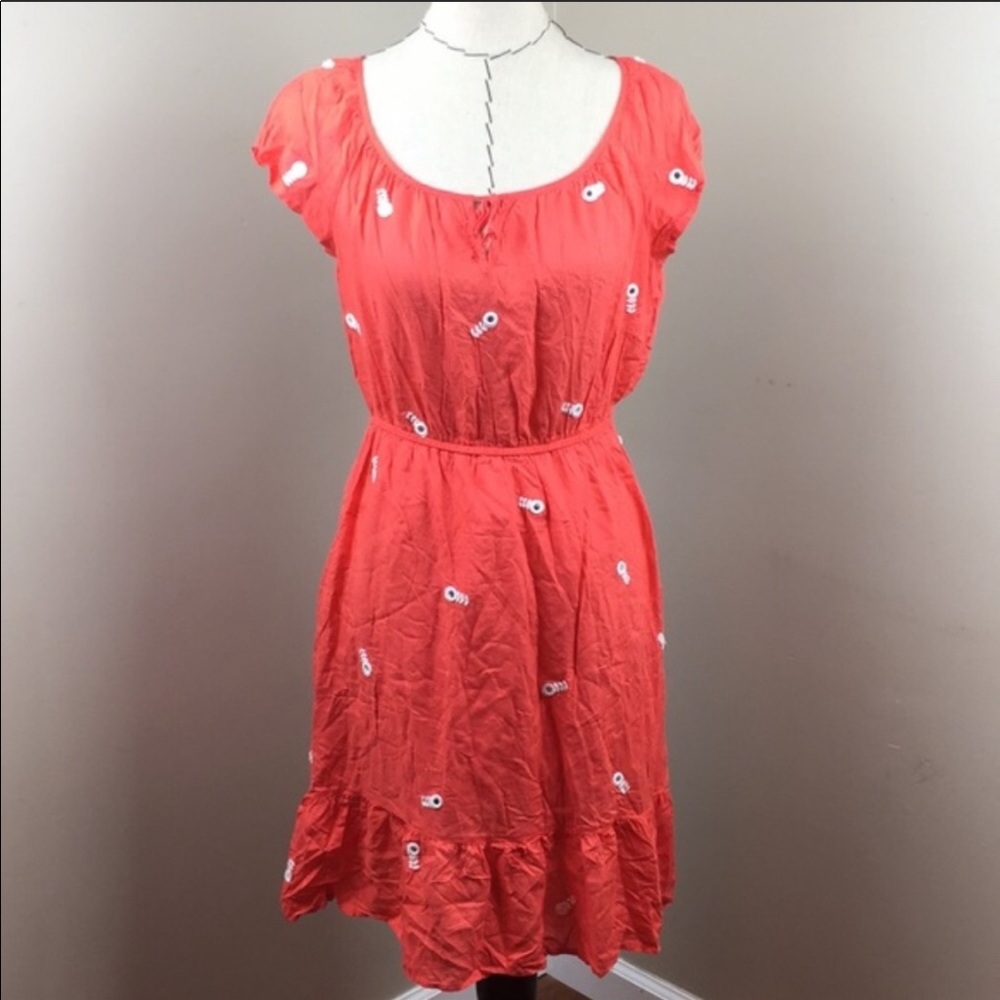 Coral Old Navy Waisted Mirror Birds of Paradis Med